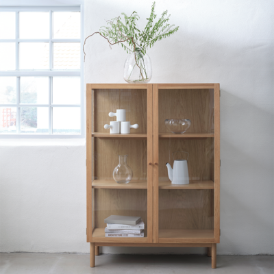 Eikenhouten vitrinekast Boris