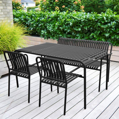 Tuinstoel Zahra metaal met armleuningen - Zwart