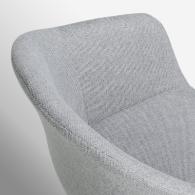 Nout-Otis bureaustoel wit onderstel - Gestoffeerde zitting met armleuningen