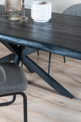 Eettafel Arvu - Zwart Mangohout Spinpoot