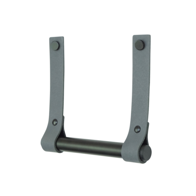 Leren toiletrolhouder (roldrager: zwart metaal)