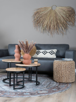 Vloerkleed Karaca - Blue/Brown 06 Rond