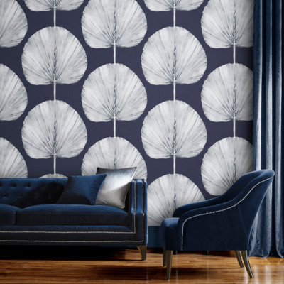 Graham &amp; Brown  vliesbehang  Palm Fan Navy