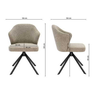 Kick draaistoel Liz - Grijs