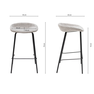 Kick barkruk Riga - 70 cm