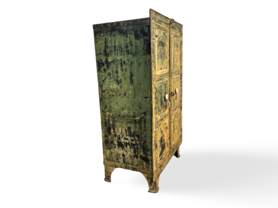 Kast ijzer 2 deurs en lades binnen in uniek