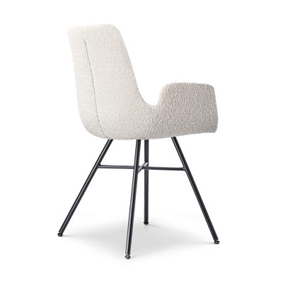 Stoffen eetkamerstoel Noa-Eef - zwart onderstel