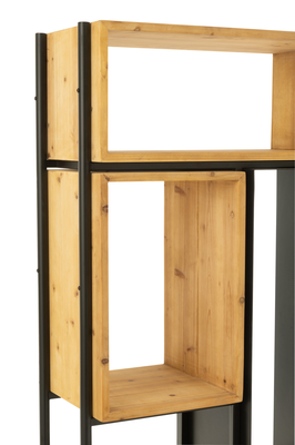 Vakkenkast Tina Zwart/Naturel