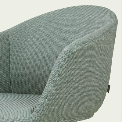 Eetkamerstoel Nora-Otis gestoffeerd - wit onderstel - met armleuningen