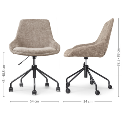 Bureaustoel Nout-Isa - zwart onderstel