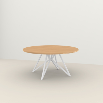 Studio HENK tafel Butterfly Rond QuadpodXL - wit frame, hardwax light 3041