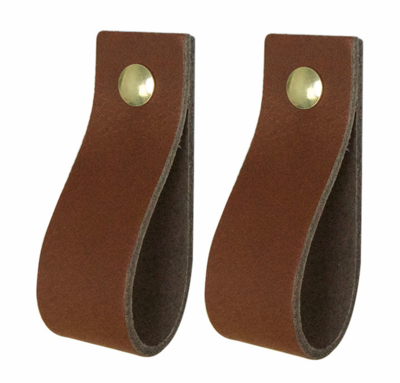 Leren handgrepen 'de lus' maat S | set van 2 - incl. 4 schroefjes