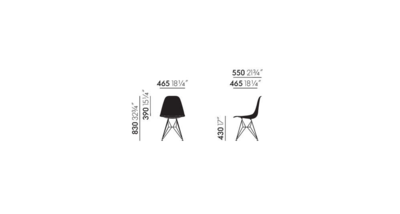 Vitra stoel Eames DSR Chroom onderstel