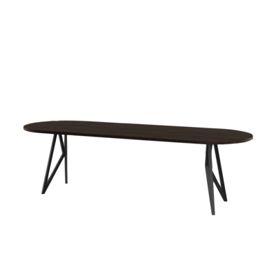 Studio HENK tafel Butterfly Plat ovaal - zwart frame, gerookte beits