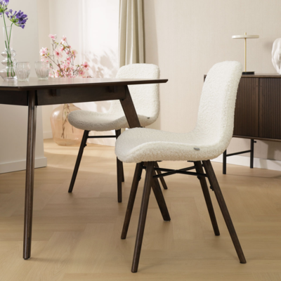 Eetkamerstoel Nena-Fé walnoot houten onderstel