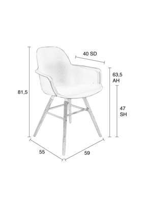 Zuiver Albert Kuip Armstoel - Set van 2