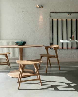 Torsion eettafel rond - zwart eiken hoogte 76 cm