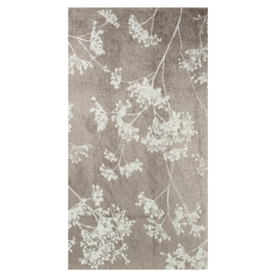 Parsley grijs bloementapijt met elegant wit bloempatroon