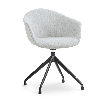 Draaibare eetkamerstoel Nola-Otis - zwart onderstel