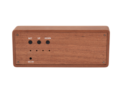 Wekker Solid Wood Engraved