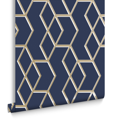 Graham &amp; Brown  vliesbehang  Archetype Navy Gold