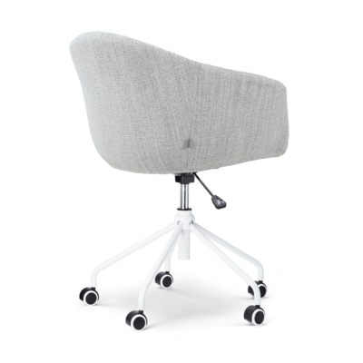 Nout-Otis bureaustoel wit onderstel - Gestoffeerde zitting met armleuningen