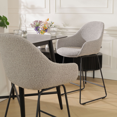 Barkruk Nino-Mae zwart onderstel - 65 cm