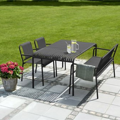 Tuinstoel Zahra metaal met armleuningen - Zwart