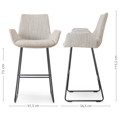 Barkruk Nino-Eef zwart onderstel