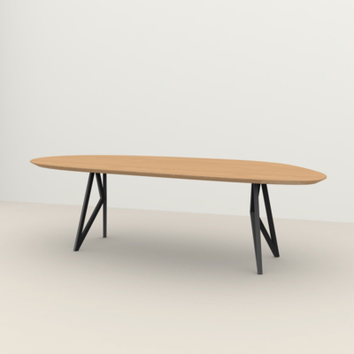 Studio HENK tafel Butterfly Blob - zwart frame, hardwax light 3041