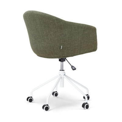 Nout-Otis bureaustoel wit onderstel - Gestoffeerde zitting met armleuningen