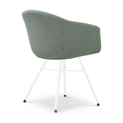 Eetkamerstoel Noa-Otis wit onderstel met armleuningen