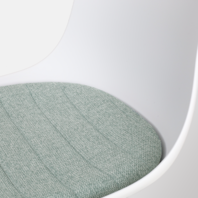 Draaibare eetkamerstoel Nola-Liv wit - zwart onderstel (incl. zitkussen)