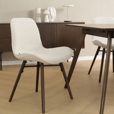 Eetkamerstoel Nena-Fé walnoot houten onderstel