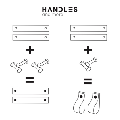 Leren handgrepen 'de lus' maat S | set van 2 - incl. 4 schroefjes